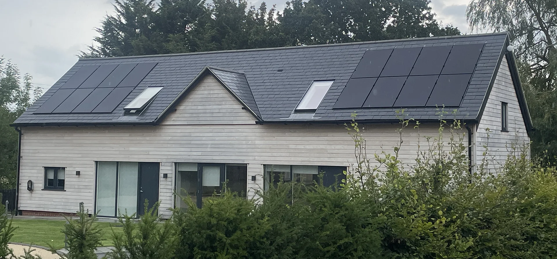 Symmetrical Inlaid Solar Panel Home